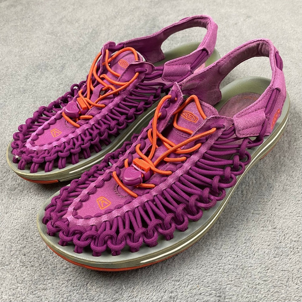 Keen Womens 9 Uneek Sandals Purple Pink Orange Cord Bungee Trail Shoes